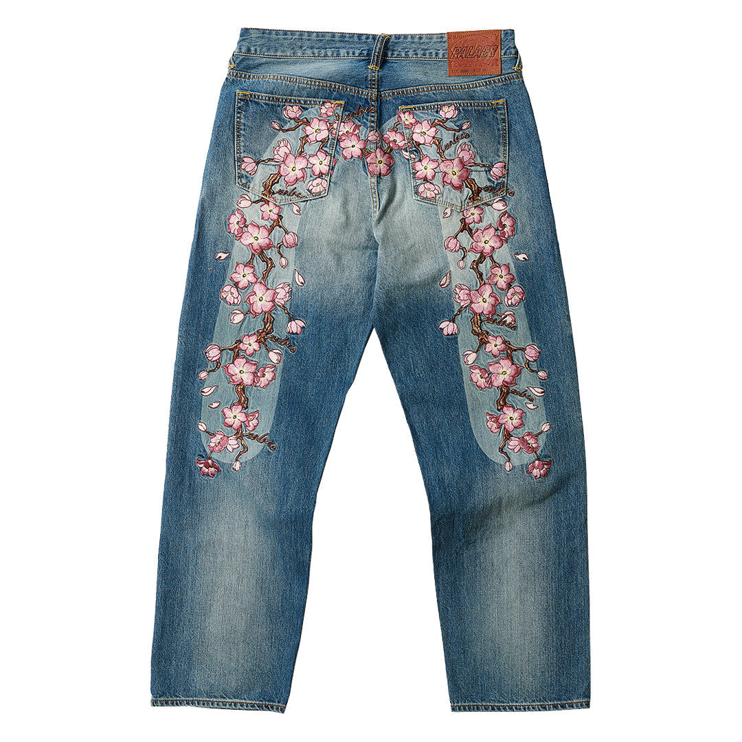 Denim Jean Stone Wash Fleur de Cerisier
