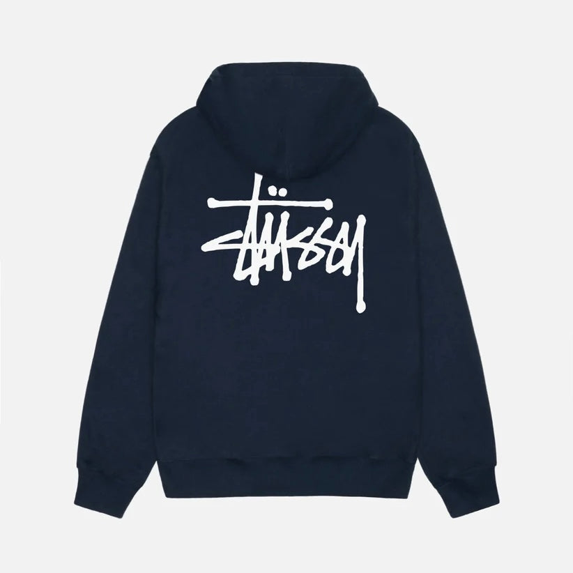 Sweat à capuche basique noir et bleu