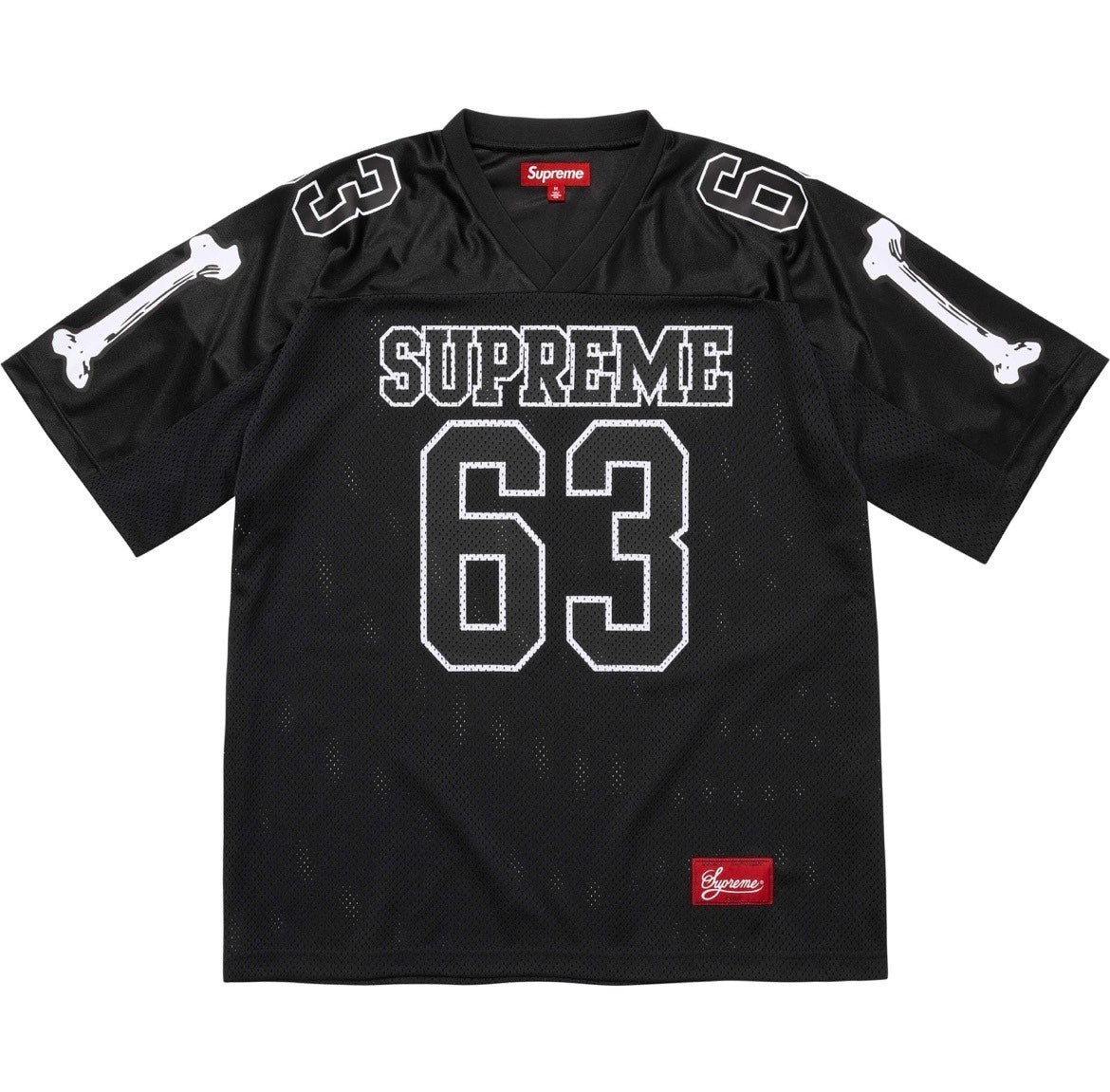 Suprem jersey fw25 noir et blanc et rouge