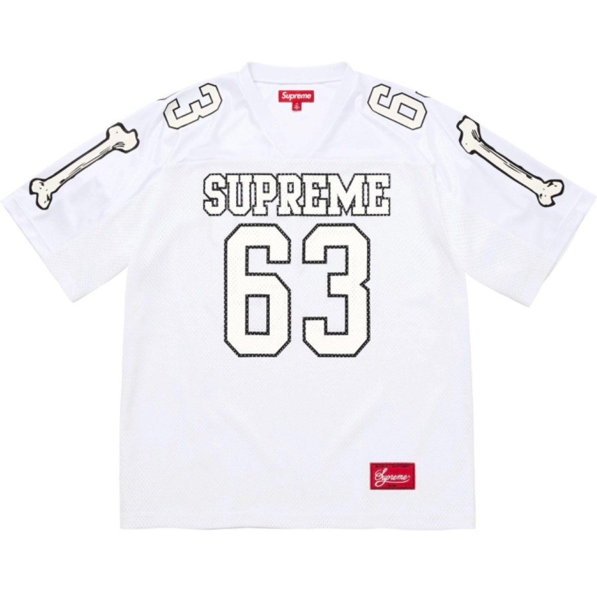 Suprem jersey fw25 noir et blanc et rouge
