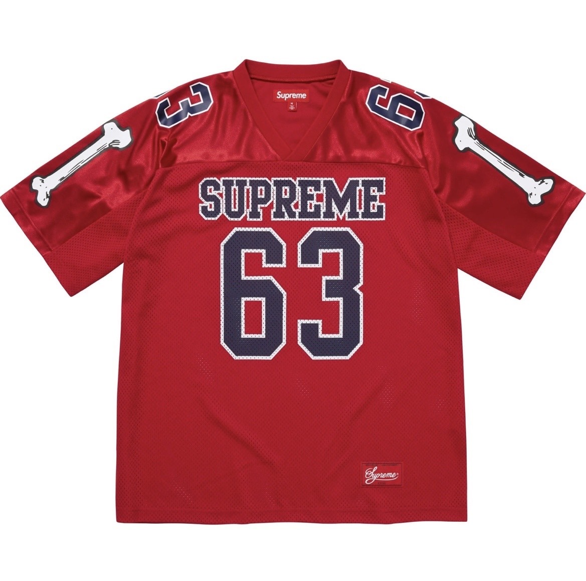 Suprem jersey fw25 noir et blanc et rouge